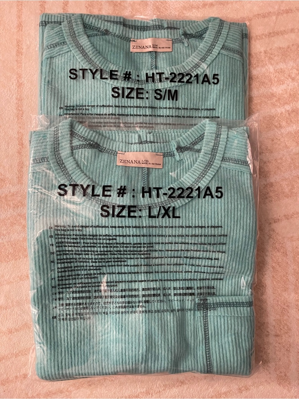 Zenana Hacci Ribbed Turquoise Long Sleeve Top 🩵 - Picture 2 of 3